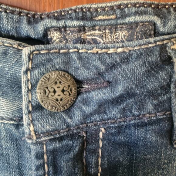 Silver Jeans Suki Women’s Size 14/31 Mid Slim Bootcut Medium Wash Denim Western - Picture 4 of 14